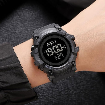 Skmei Digital Black Dial ABS-TPU Case TPU Strap Watch for Men - 2313