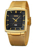 Analog Watch for Men with Gold Black Stainless Steel Strap and Round Dial for Casual & Formal Wear