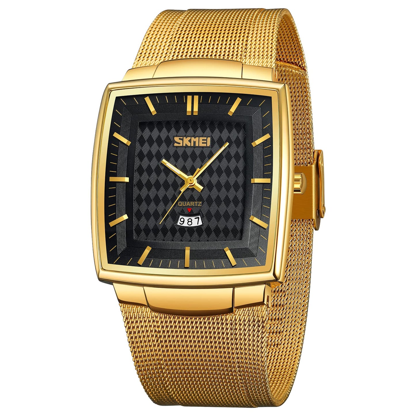Elegant Rectangular Analog Wrist Watch for men