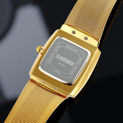 Elegant Rectangular Analog Wrist Watch for men