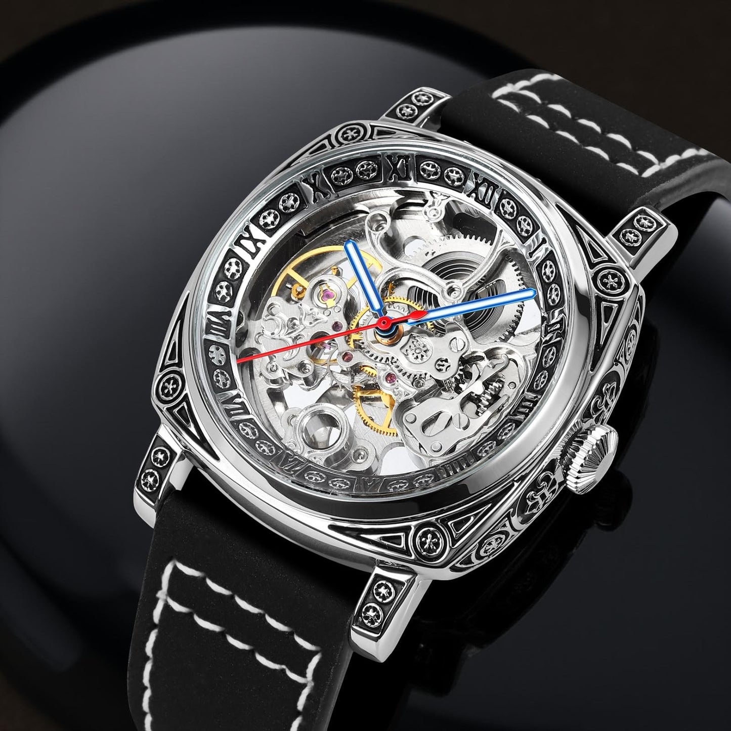 Skeleton Dial Mechanical Strap Automatic Watch For Men