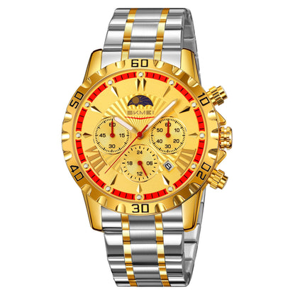 Luxury Multifunction Analog Wrist Watch with Metal Bracelet for men