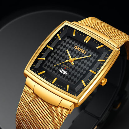 Elegant Rectangular Analog Wrist Watch for men