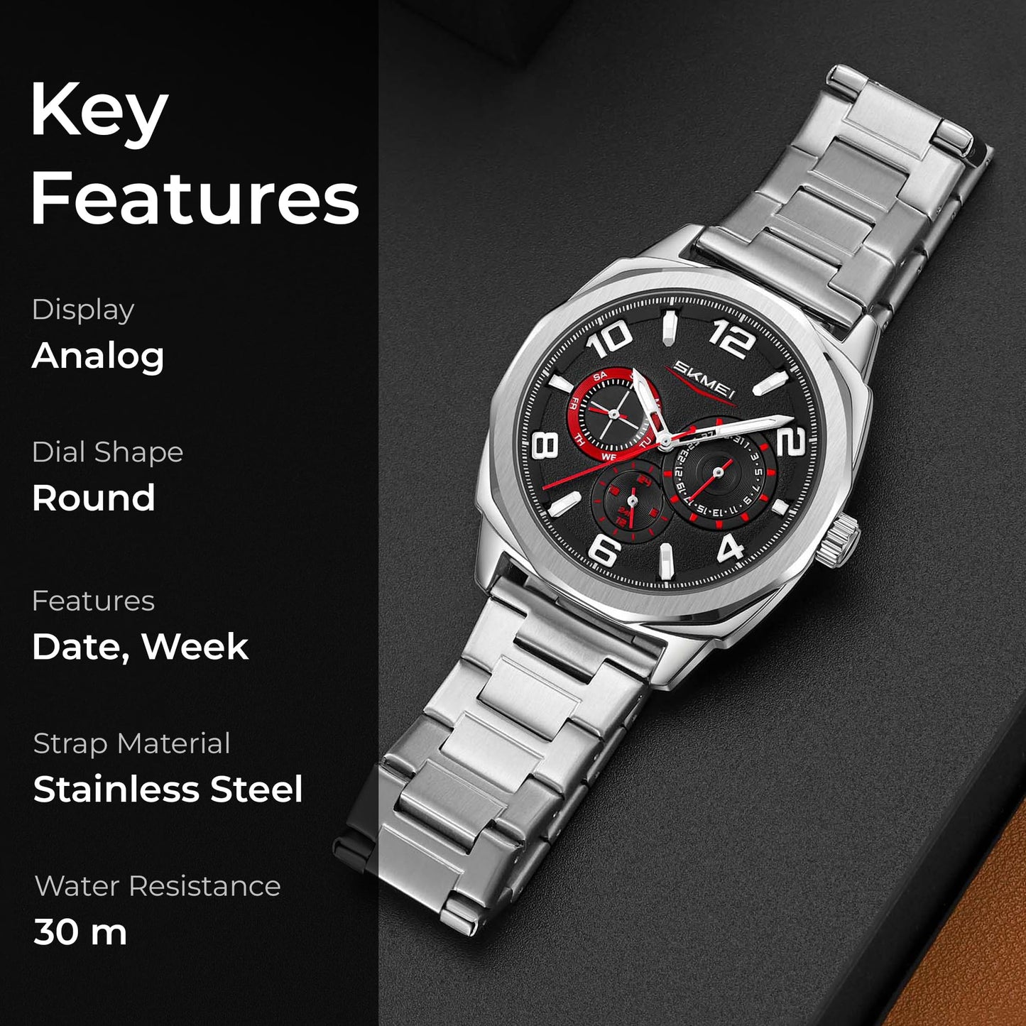 Premium Analog Wrist Watch with Multifunction Dial for men