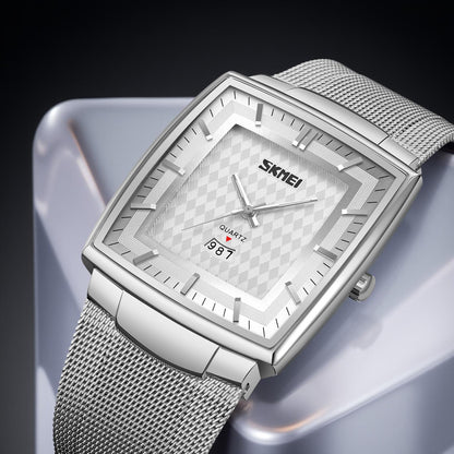 Elegant Rectangular Analog Wrist Watch for men