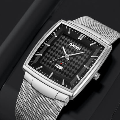 Elegant Rectangular Analog Wrist Watch for men