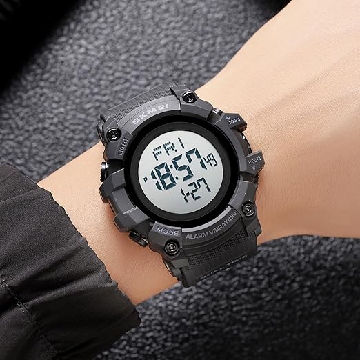 Skmei Digital Black Dial ABS-TPU Case TPU Strap Watch for Men - 2313