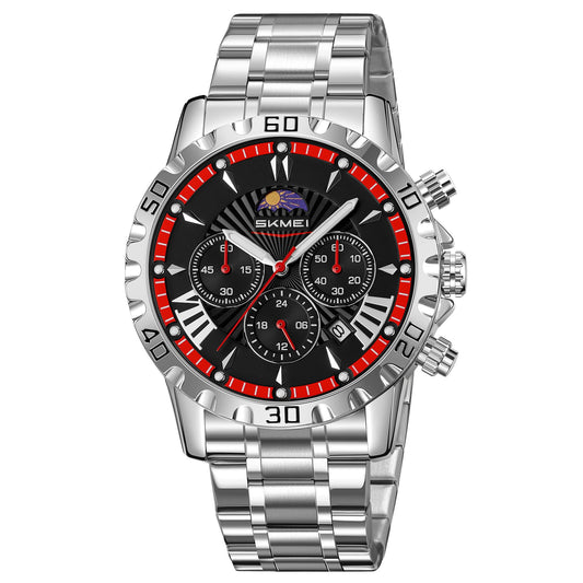 Luxury Multifunction Analog Wrist Watch with Metal Bracelet for men