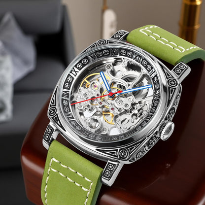 Skeleton Dial Mechanical Strap Automatic Watch For Men
