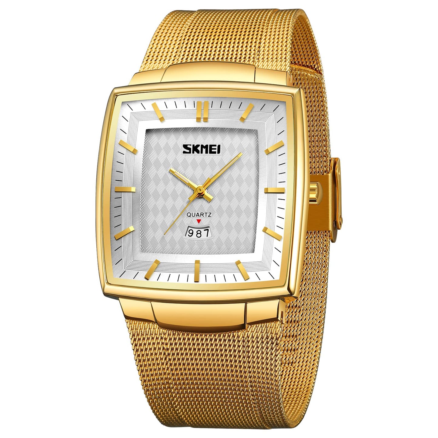 Elegant Rectangular Analog Wrist Watch for men