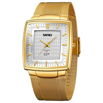 Elegant Rectangular Analog Wrist Watch for men