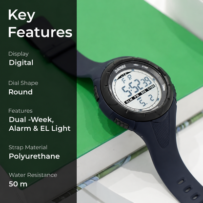 Digital Sports Wrist Watch with Flexible Strap For Men