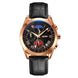 Analog Watch for Men with Rose Gold - Black Leather Strap and Round Dial for Casual & Formal Wear