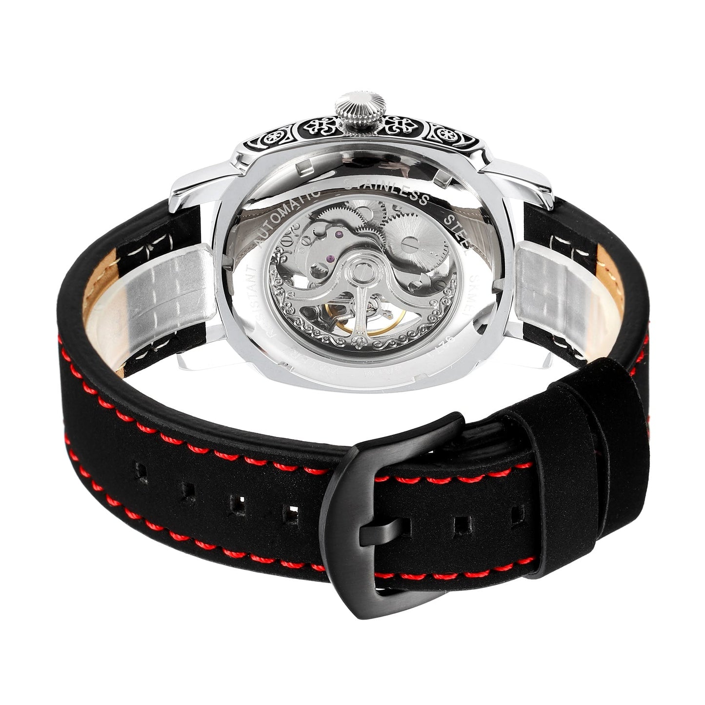 Automatic Mechanical Watch Men's Leather Strap Wristwatches - 9271