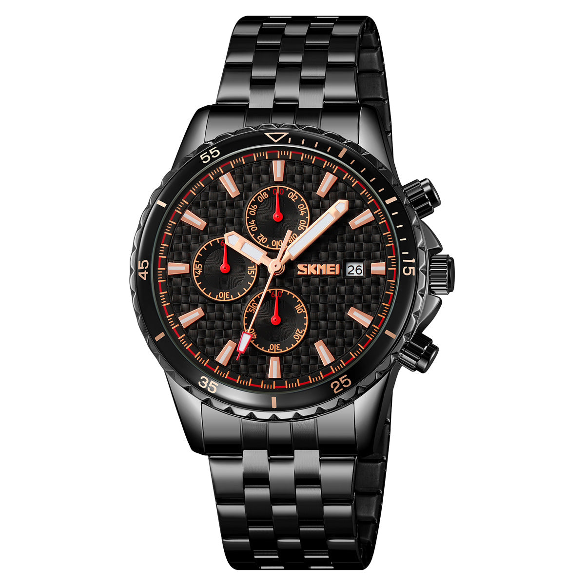 Men's Quartz Stainless Steel Band Chronograph Watch - 9334