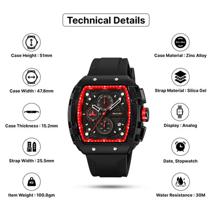 Skmei Quartz Analog Dial Silica Gel Strap Watch for Men - 9341