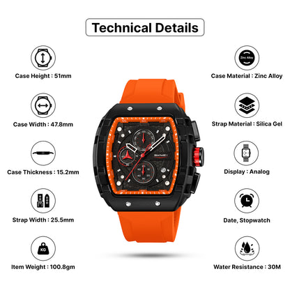 Skmei Quartz Analog Dial Silica Gel Strap Watch for Men - 9341