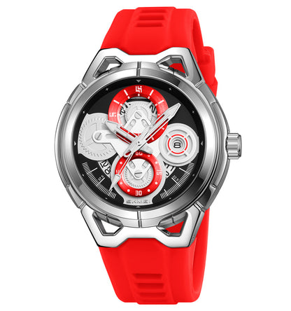 Skmei Quartz Analog Dial Silica Gel Strap Watch for Men - 9349