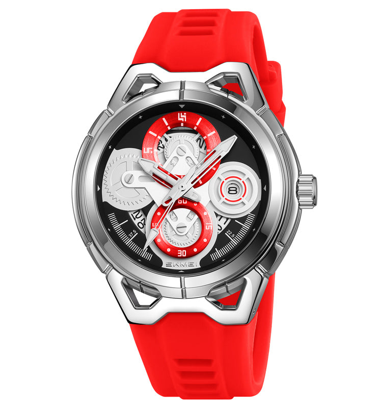 Skmei Quartz Analog Dial Silica Gel Strap Watch for Men - 9349