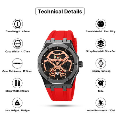 Skmei Quartz Analog Dial Silica Gel Strap Watch for Men - 9362