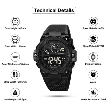 Skmei Digital Dial TPU Strap Watch for Men - 2337