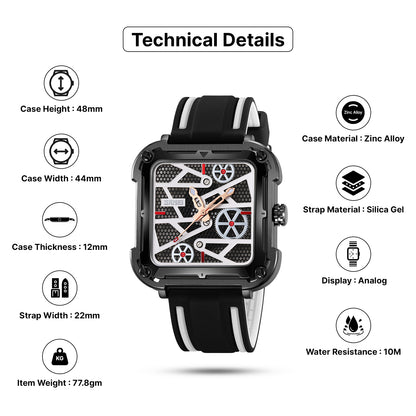 Skmei Quartz Analog Dial Silica Gel Strap Watch for Men - 9363