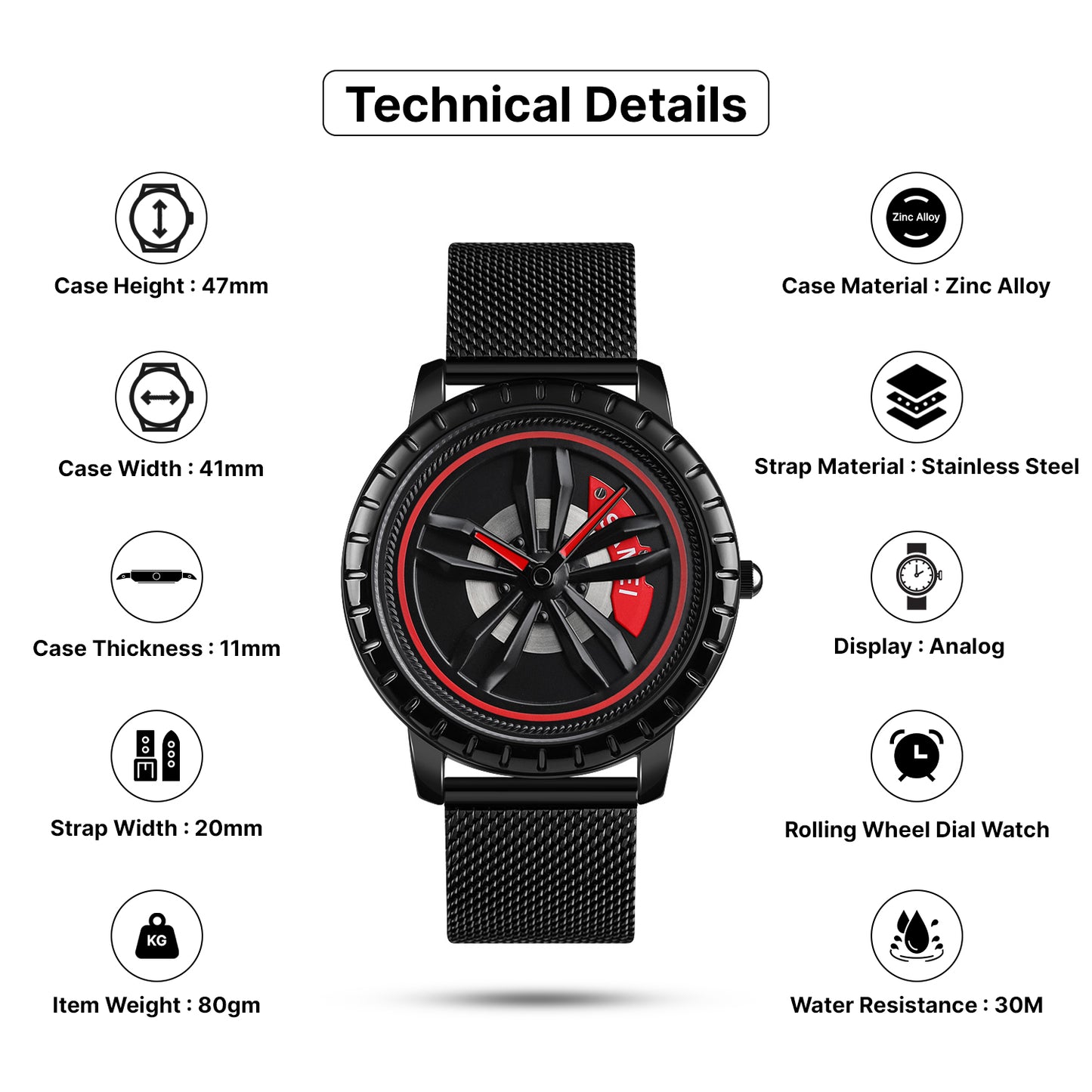 Skmei Quartz Analog Dial Stainless Steel Strap Watch for Men - 1634