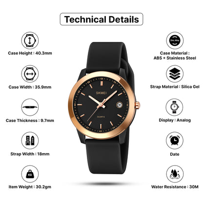 Skmei Quartz Analog Dial Silica Gel Strap Watch for Women - 2319