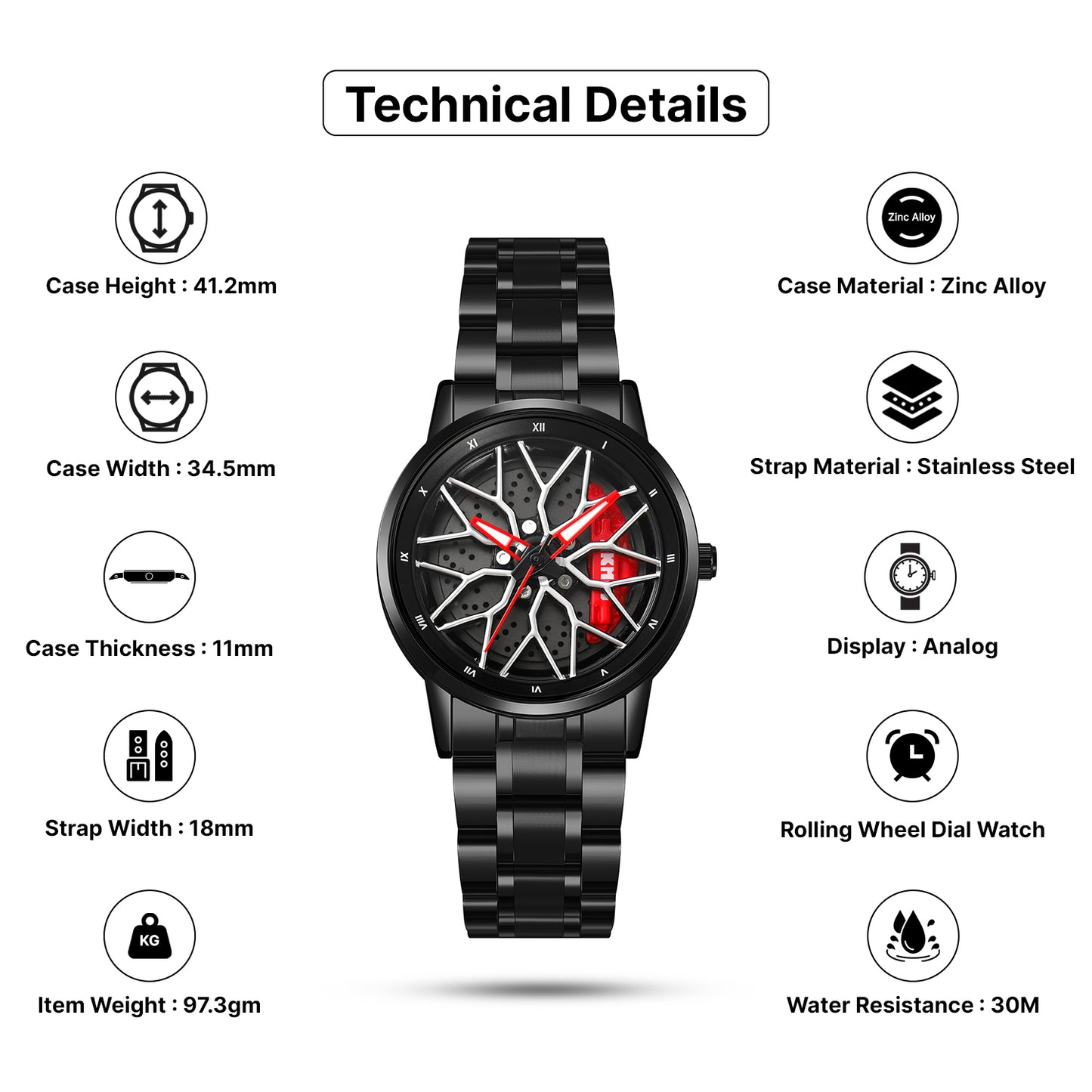 Skmei Quartz Analog Dial Stainless Steel Strap Watch for Women - 2191