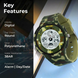 Digital Watch for Kids with Army Green Camouflage Polyurethane Strap and Round Dial for Casual & Formal Wear
