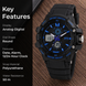Analog-Digital Watch for Men with Black Polyurethane Strap and Round Dial for Casual & Formal Wear