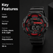 Digital Watch for Men with Black Polyurethane Strap and Round Dial for Casual & Formal Wear