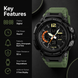 Analog-Digital Watch for Men with Army Green Polyurethane Strap and Round Dial for Casual & Formal Wear