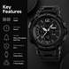 Analog-Digital Watch for Men with Black Polyurethane Strap and Round Dial for Casual & Formal Wear