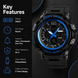 Analog-Digital Watch for Men with Black Polyurethane Strap and Round Dial for Casual & Formal Wear