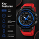 Analog-Digital Watch for Men with Red Polyurethane Strap and Round Dial for Casual & Formal Wear