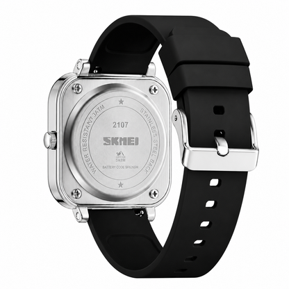 Futuristic Digital Analog Wrist Watch with Silicone Strap