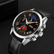 Analog Watch for Men with Silver - Black Leather Strap and Round Dial for Casual & Formal Wear