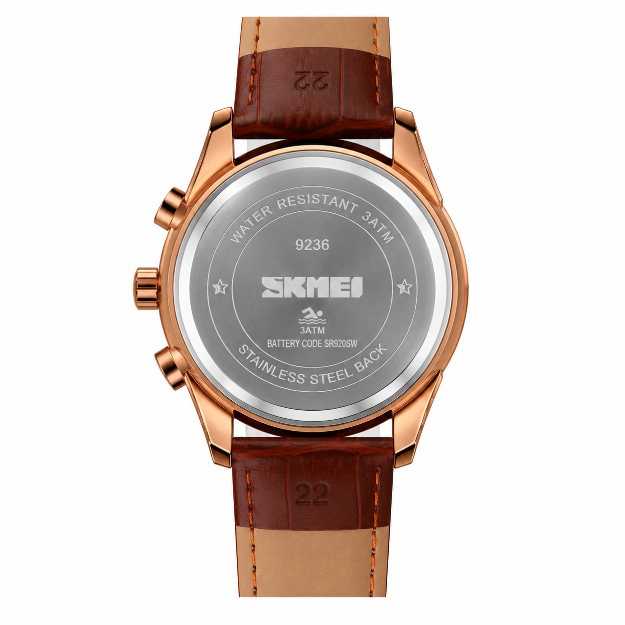 Elegant Analog Chronograph Wrist Watch with Leather Strap For Men