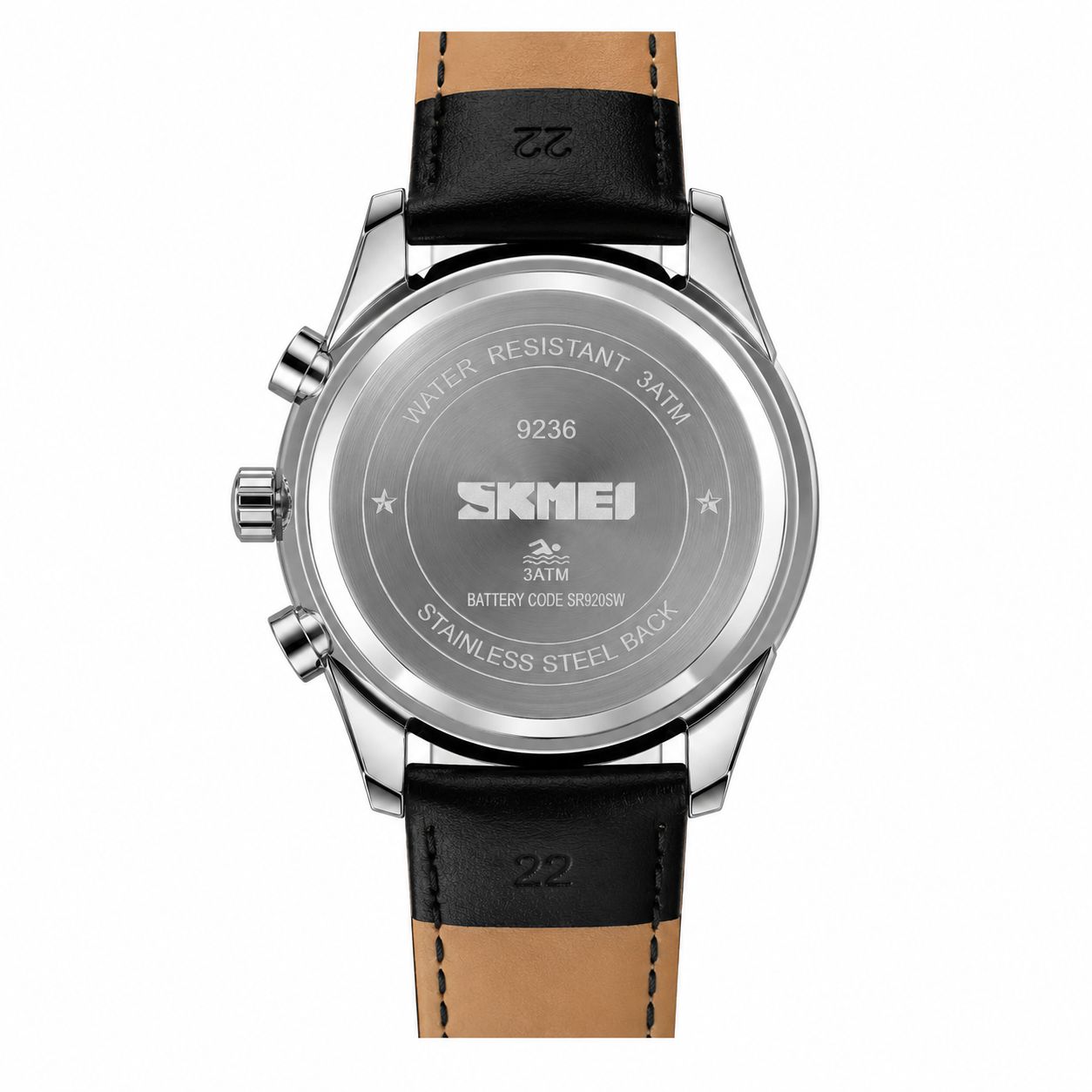 Elegant Analog Chronograph Wrist Watch with Leather Strap For Men
