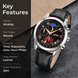 Analog Watch for Men with Silver - Black Leather Strap and Round Dial for Casual & Formal Wear