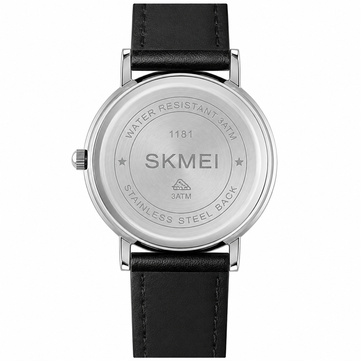Analog Watch for Men with Black Leather Strap and Round Dial for Casual & Formal Wear