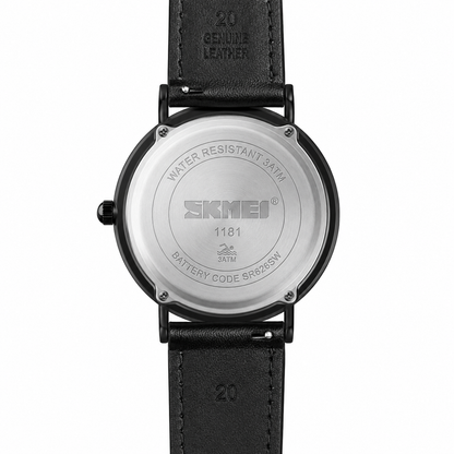 Minimal Analog Leather Strap Wrist Watch For Men