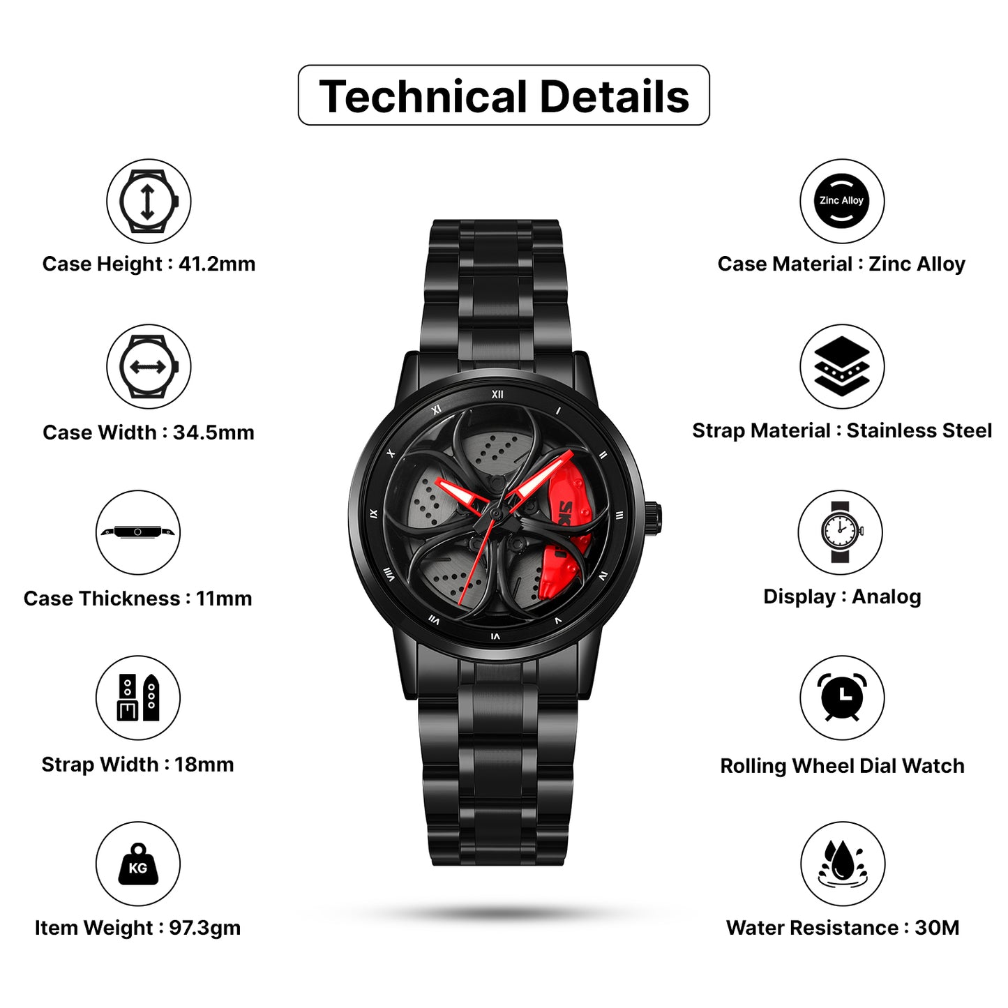 Skmei Quartz Analog Dial Stainless Steel Strap Watch for Women - 2191