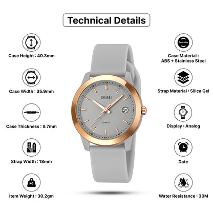 Skmei Quartz Analog Dial Silica Gel Strap Watch for Women - 2319