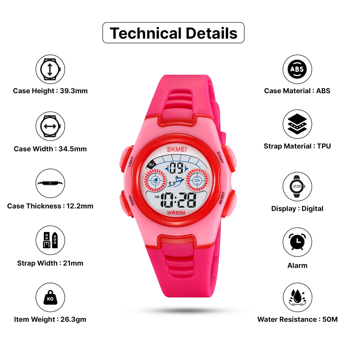 Skmei Digital Dial TPU Strap Watch for Kids - 2309