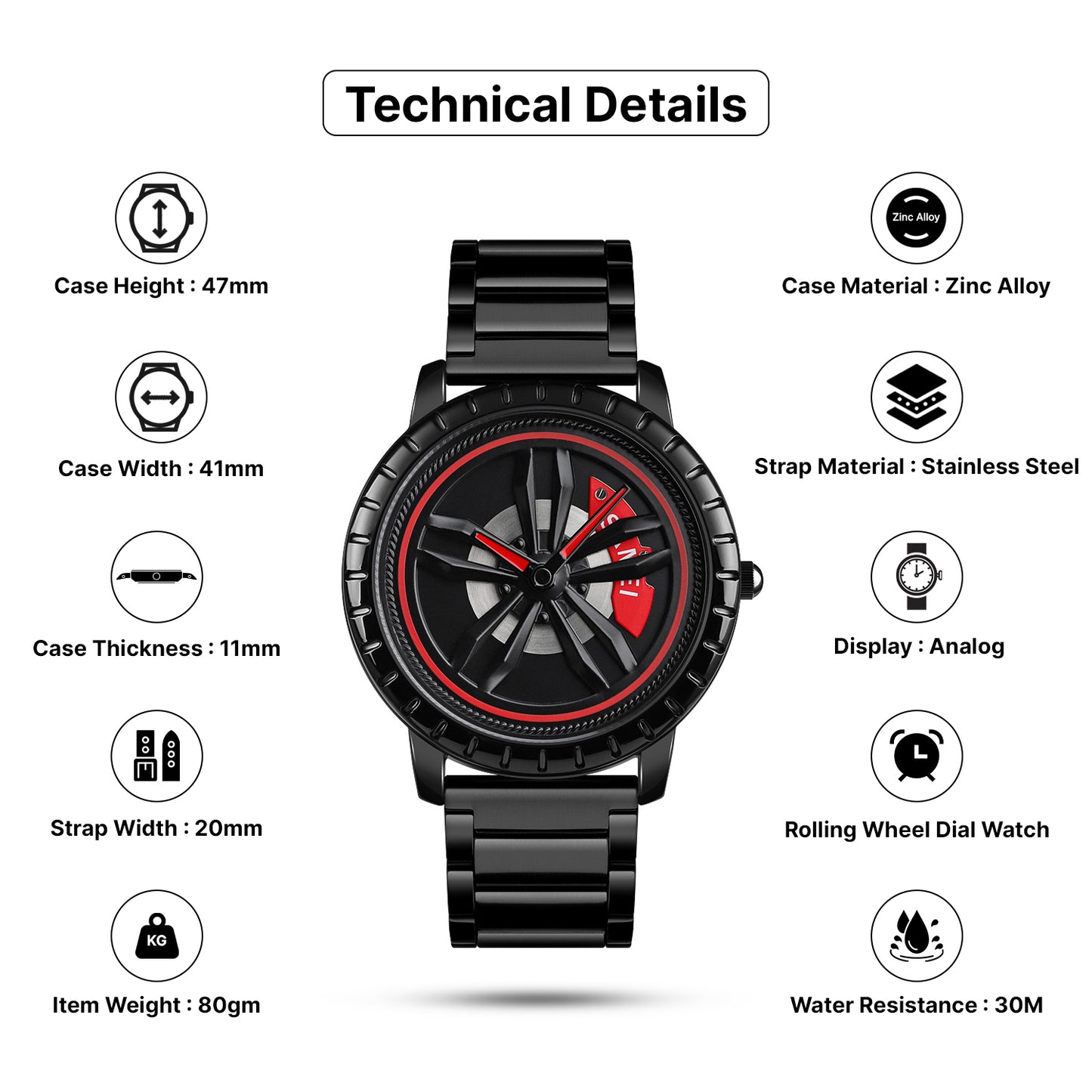 Skmei Quartz Analog Dial Stainless Steel Strap Watch for Men - 1634