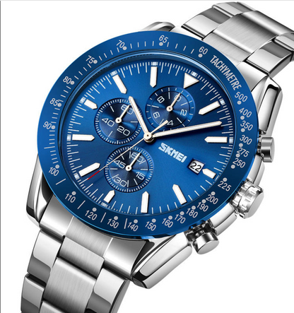 Sporty Analog Chronograph Wrist Watch with Flexible Strap For Men