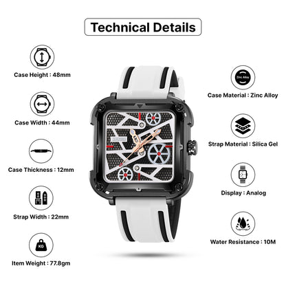 Skmei Quartz Analog Dial Silica Gel Strap Watch for Men - 9363