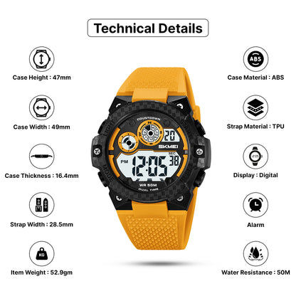 Skmei Digital Dial TPU Strap Watch for Men - 2337